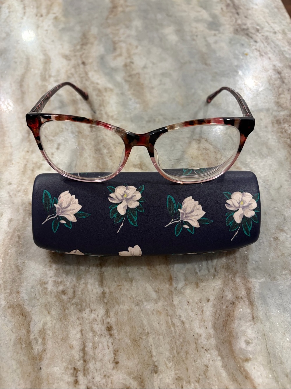 Draper James Pink and Brown Tortoiseshell Glasses mod. DJ 5032 with DJ case